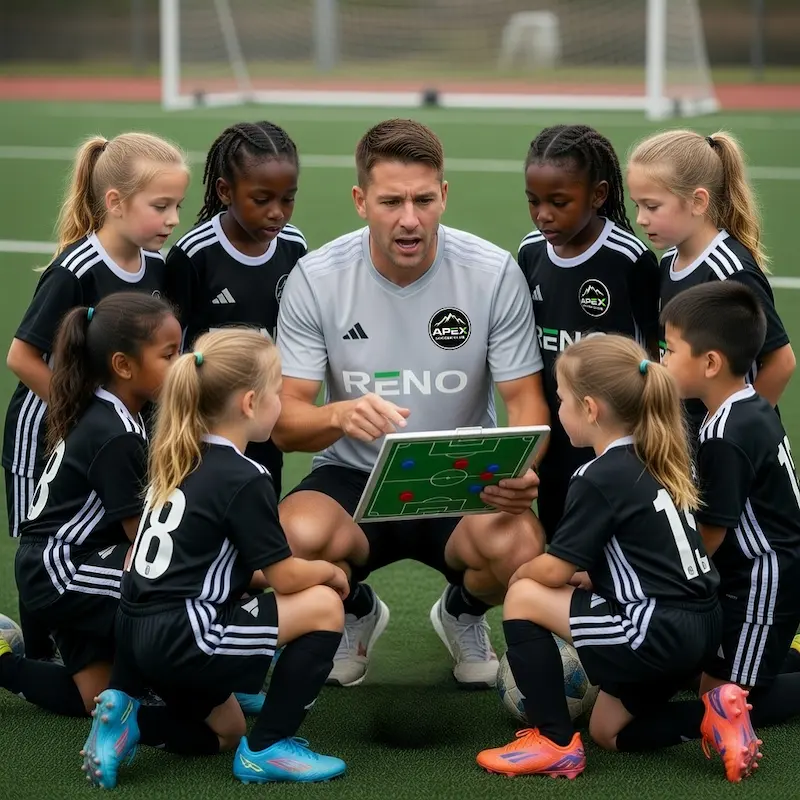 Coach with players at Reno Apex